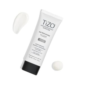 White bottle with a white background with product dispensed to show consistency