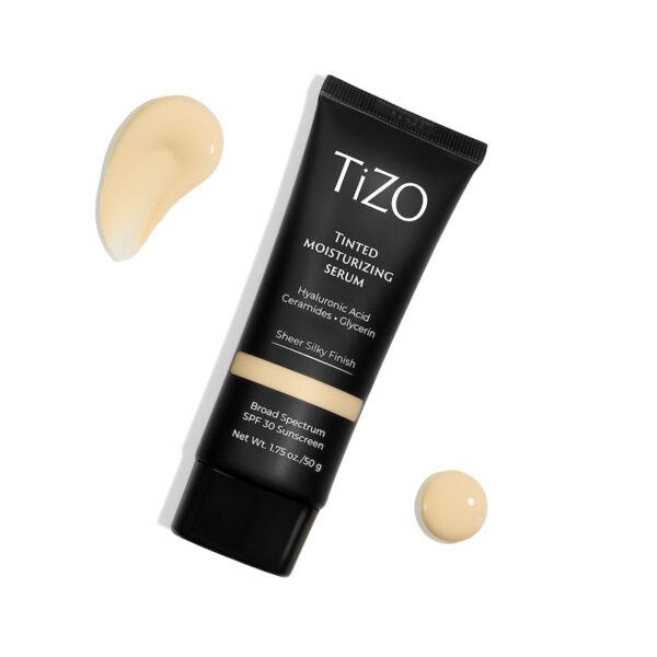 product in a luxe black bottle with product smeared to show consistency and color