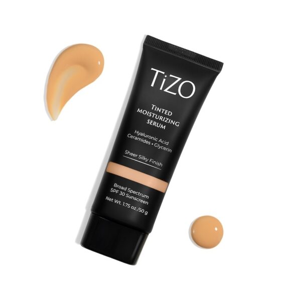 product in a luxe black bottle with product smeared to show consistency and color